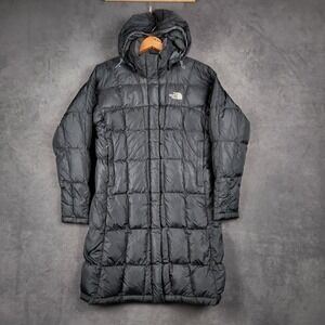The North Face Metropolis Parka Womens Small Black 600 Down Long Winter Coat